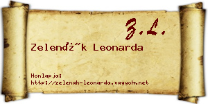 Zelenák Leonarda névjegykártya